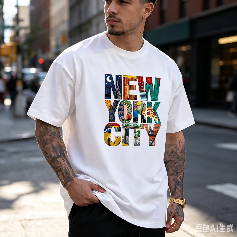 تي شيرت برسومات مدينة نيويورك  - مراجعة Street Style New York Fashion وسعره