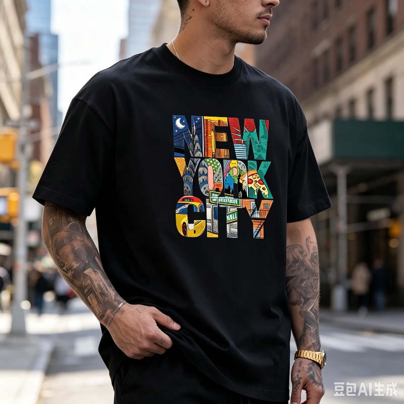 تي شيرت برسومات مدينة نيويورك  - مراجعة Street Style New York Fashion وسعره