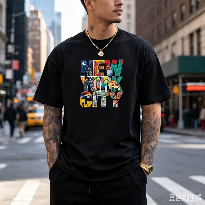 تي شيرت برسومات مدينة نيويورك  - مراجعة Street Style New York Fashion وسعره
