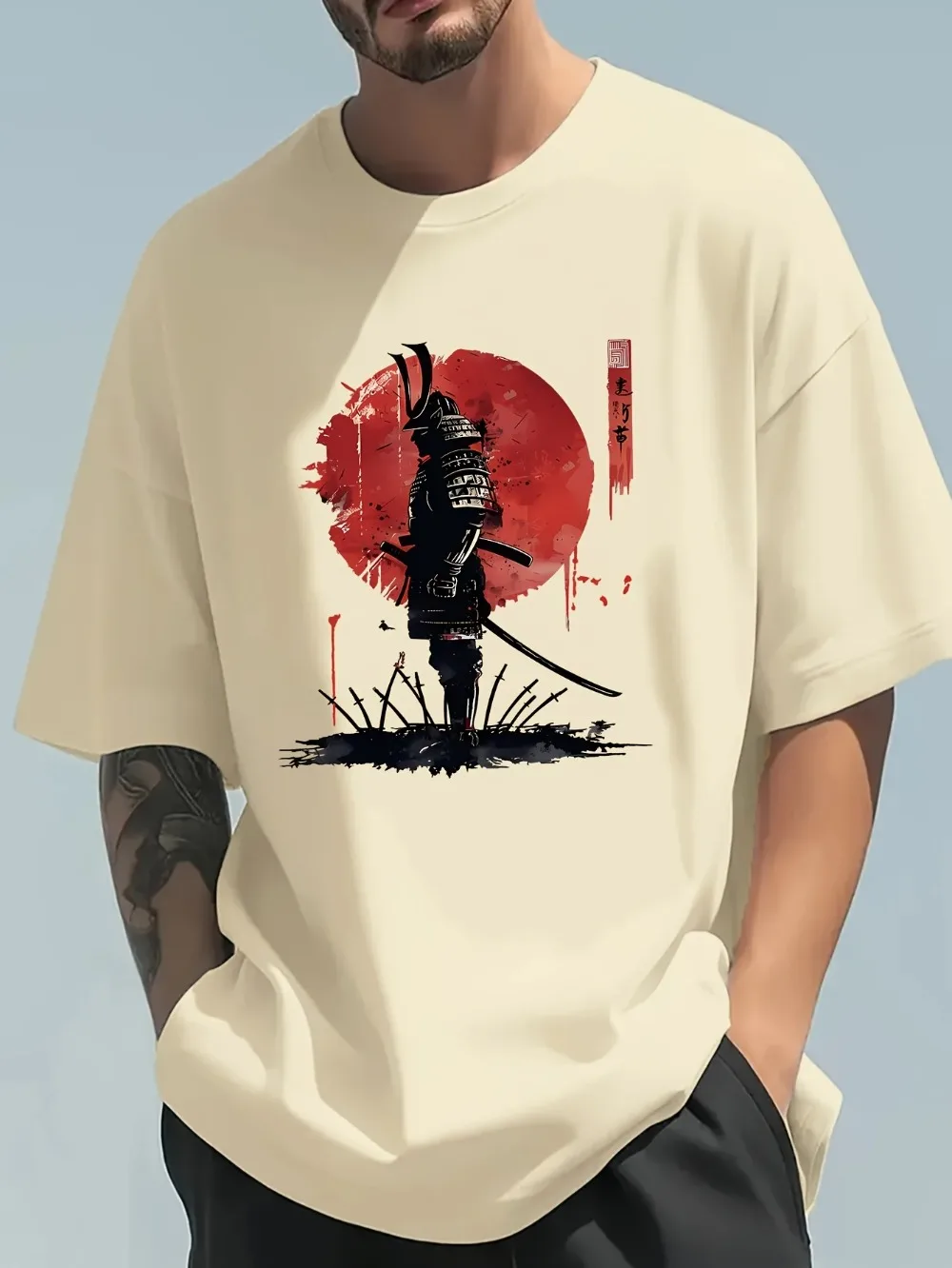 تي شيرت رجالي فضفاض غير رسمي ب - مراجعة Street Fashion In Japanese وسعره